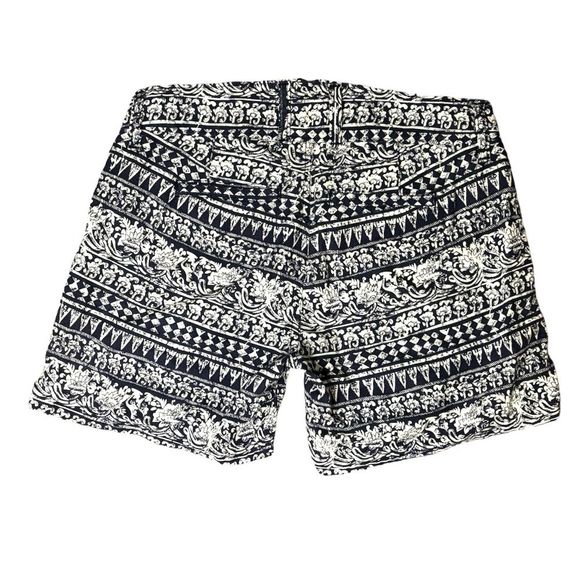 Lucky Brand Blue and White Tribal Printed Linen Blend Shorts - Picture 2 of 9